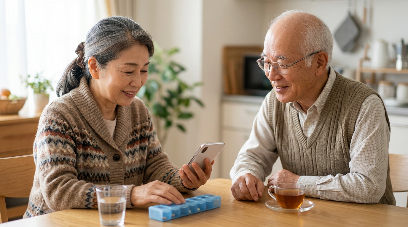 シニアにも優しい！スマホのAIが教えてくれる薬のタイミング